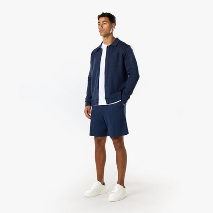 Interlock Button Up Jacket | Navy