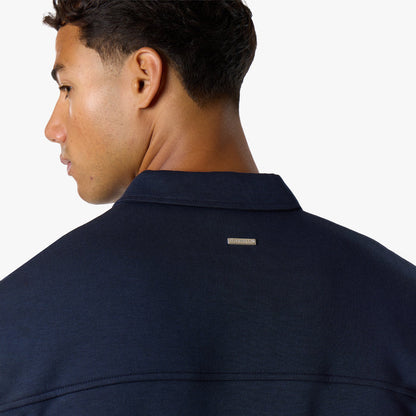 Interlock Button Up Jacket | Navy