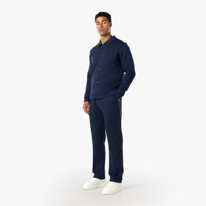 Interlock Button Up Jacket | Navy