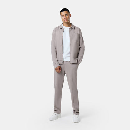 Interlock Button Up Jacket | Taupe