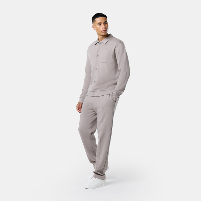 Interlock Button Up Jacket | Taupe
