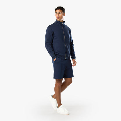 Interlock Full Zip Funnel Neck | Navy