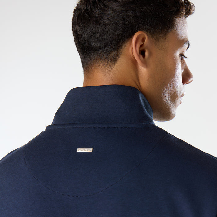 Interlock Full Zip Funnel Neck | Navy