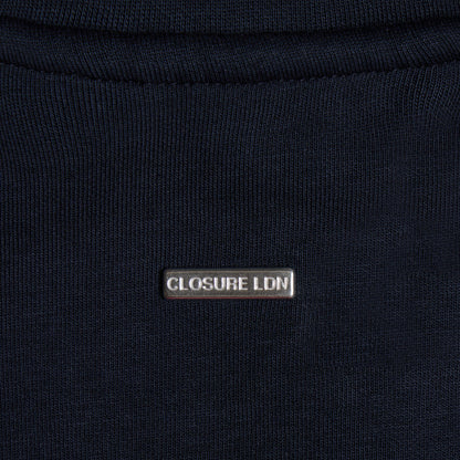 Interlock Full Zip Funnel Neck | Navy