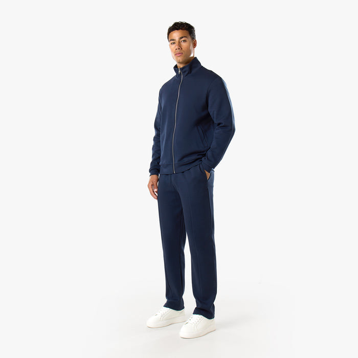 Interlock Full Zip Funnel Neck | Navy