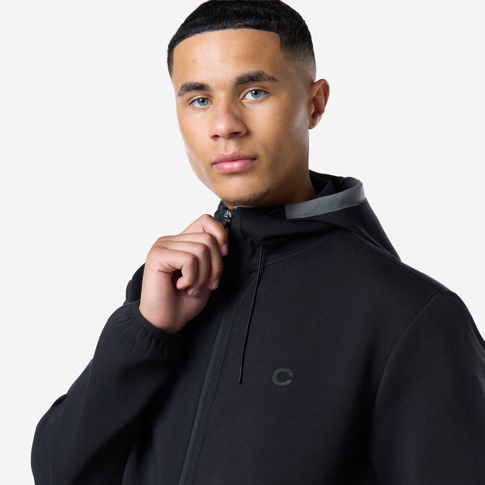 Interlock Tech Zip Hoodie |  Black