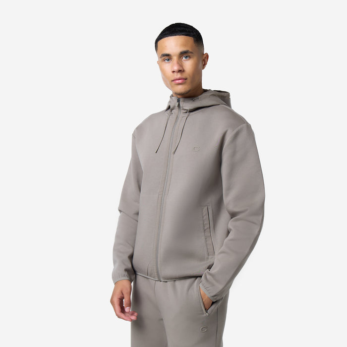 Interlock Tech Zip Hoodie |  Taupe