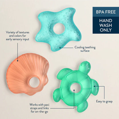Itzy Ritzy Cutie Coolers Water Filled Teethers - Seaside