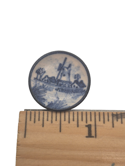 James Clark – Blue Windmill in Village Plate
