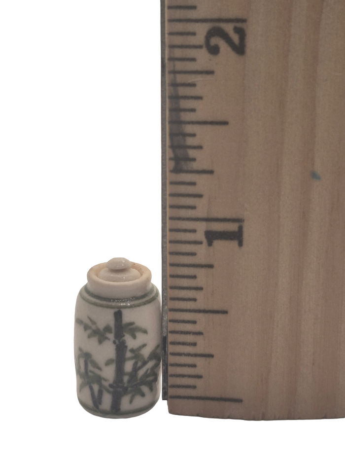 James Clark – Handmade Pottery Jar with Lid Bamboo Design