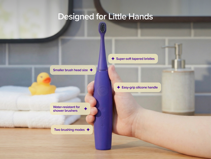 Color: Purple; kids sonic toothbrush
