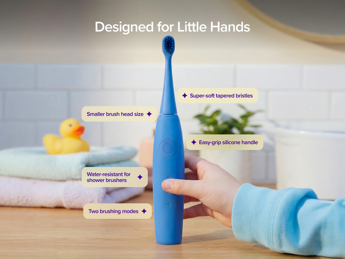 Color: Blue; kids sonic toothbrush