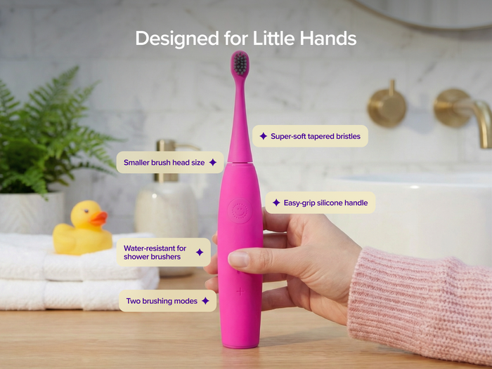 Color: Pink; kids sonic toothbrush
