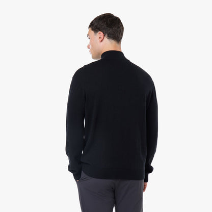 Knit 1/4 Zip Funnel Neck | Black