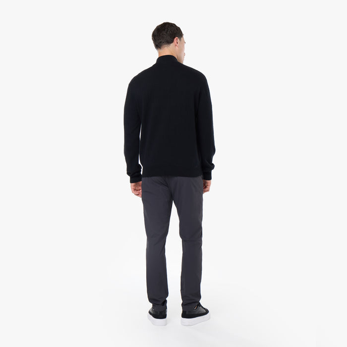 Knit 1/4 Zip Funnel Neck | Black