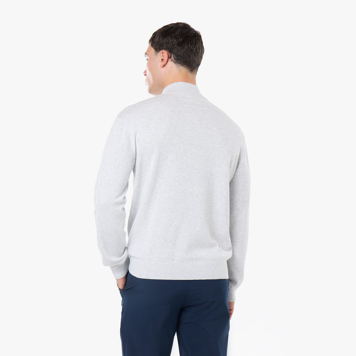 Knit 1/4 Zip Funnel Neck | Grey Marl