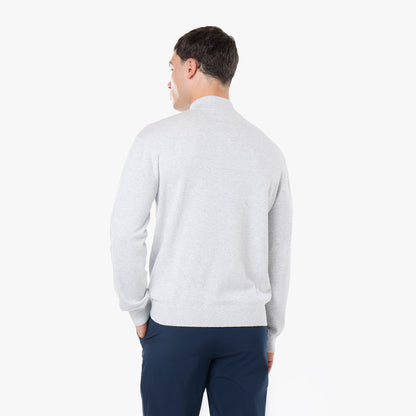 Knit 1/4 Zip Funnel Neck | Grey Marl