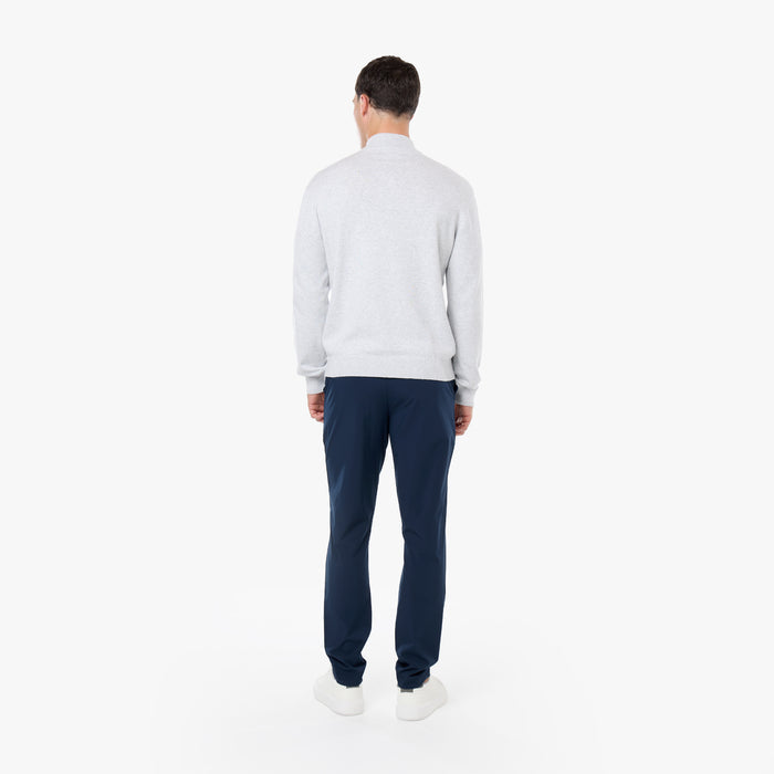 Knit 1/4 Zip Funnel Neck | Grey Marl