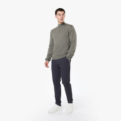Knit 1/4 Zip Funnel Neck | Olive