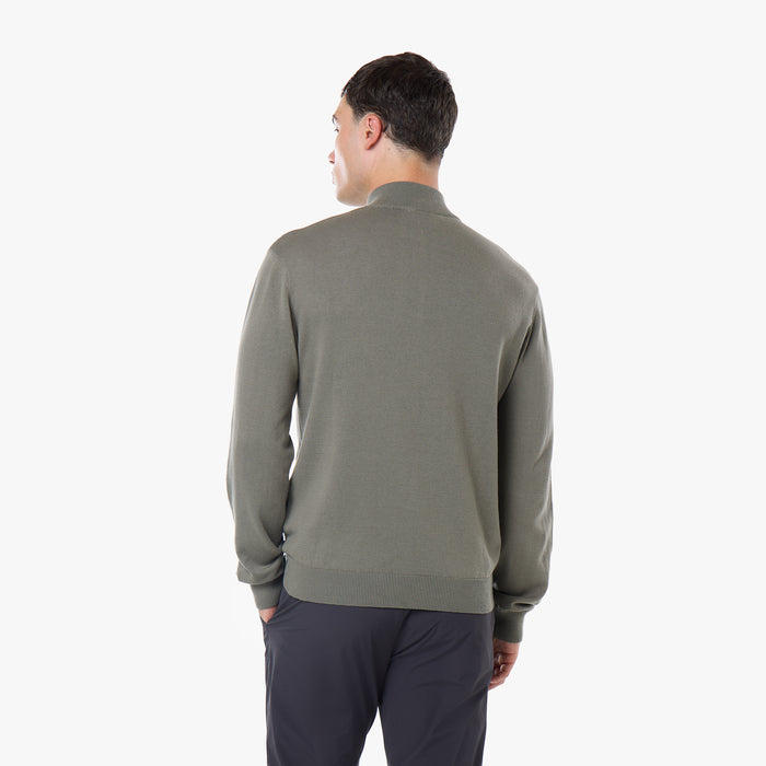 Knit 1/4 Zip Funnel Neck | Olive
