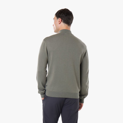 Knit 1/4 Zip Funnel Neck | Olive