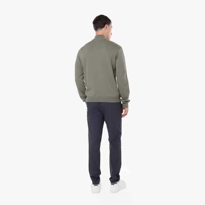 Knit 1/4 Zip Funnel Neck | Olive