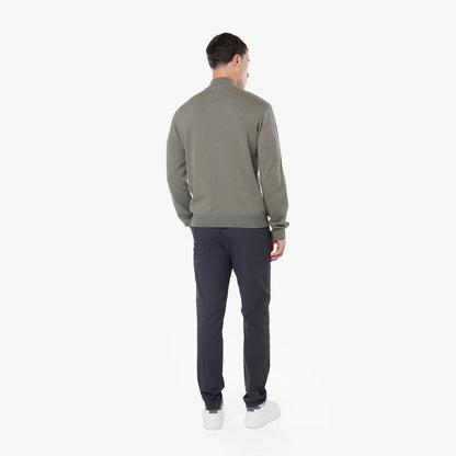 Knit 1/4 Zip Funnel Neck | Olive