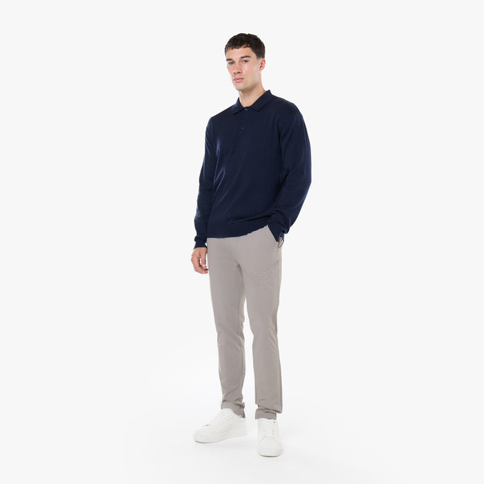 Knit Long Sleeve Polo | Navy