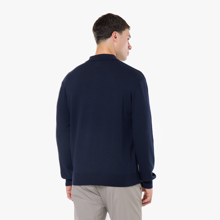 Knit Long Sleeve Polo | Navy