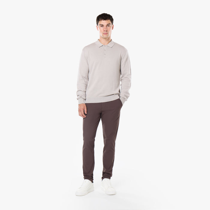 Knit Long Sleeve Polo | Stone