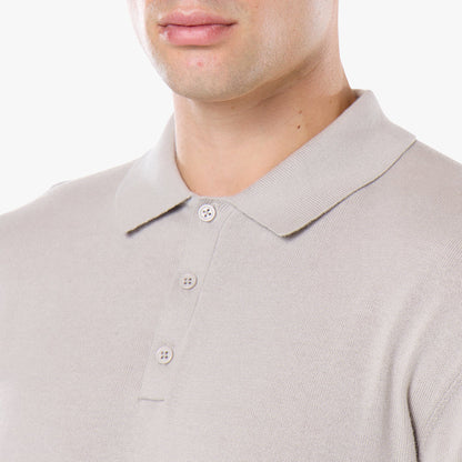 Knit Long Sleeve Polo | Stone