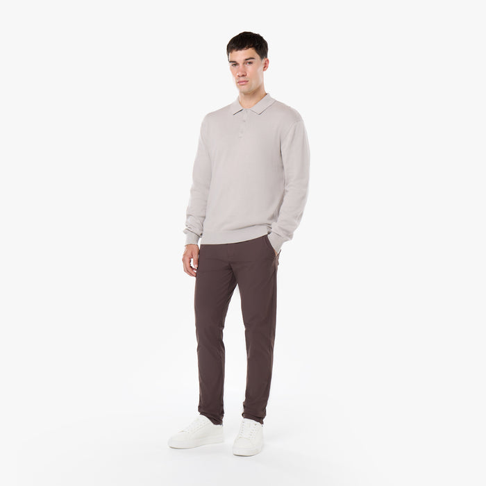 Knit Long Sleeve Polo | Stone