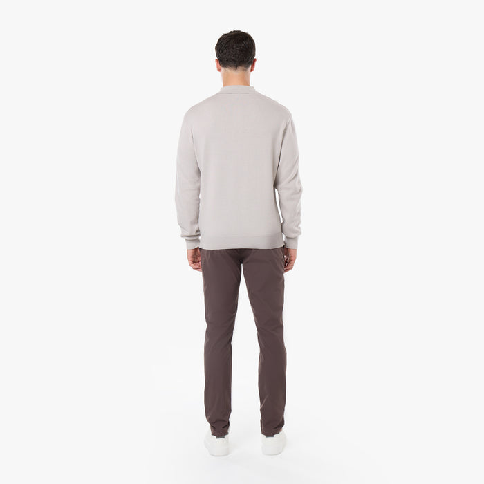 Knit Long Sleeve Polo | Stone