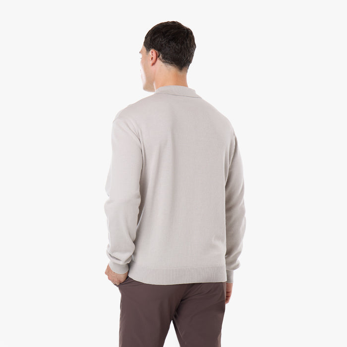 Knit Long Sleeve Polo | Stone