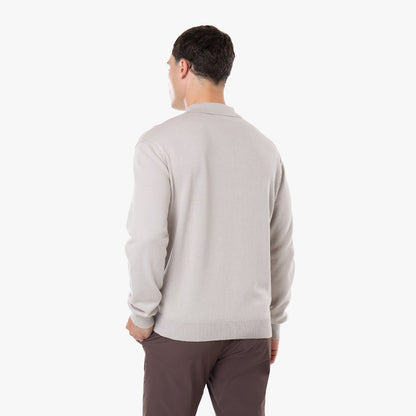 Knit Long Sleeve Polo | Stone