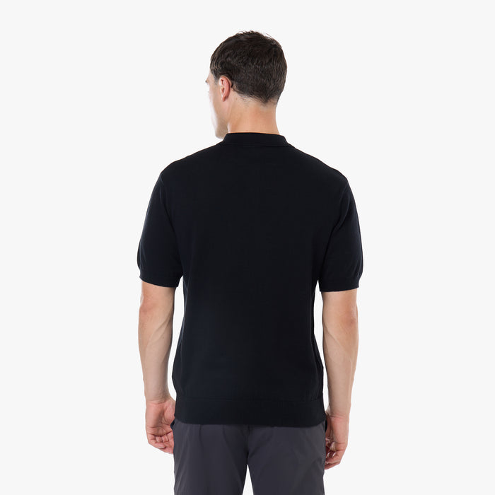 Knit Short Sleeve Polo | Black