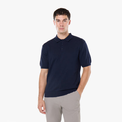 Knit Short Sleeve Polo | Navy