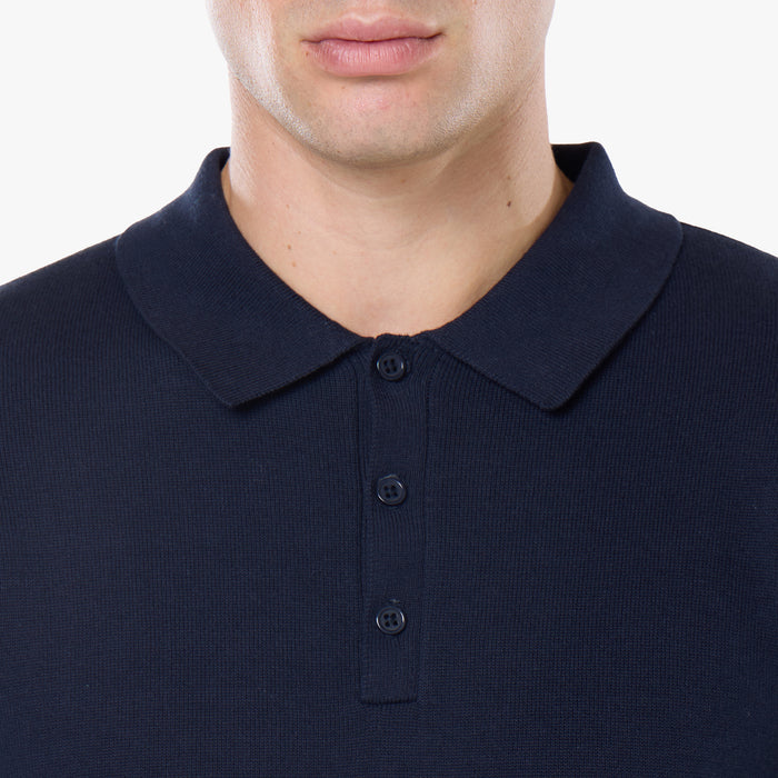Knit Short Sleeve Polo | Navy