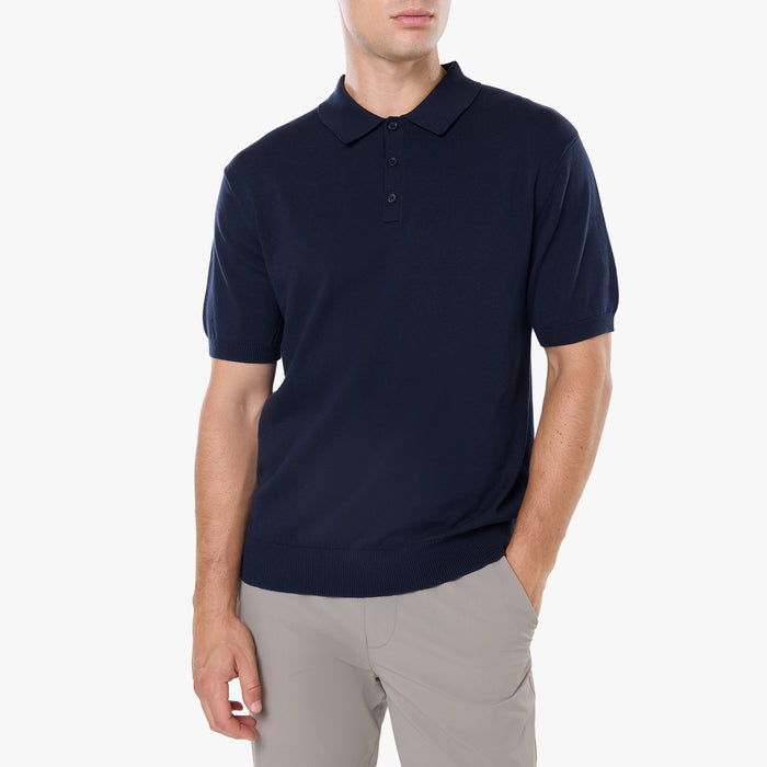 Knit Short Sleeve Polo | Navy
