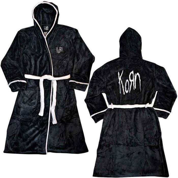 KORN - LOGO - Bathrobe Black (Back Print)
