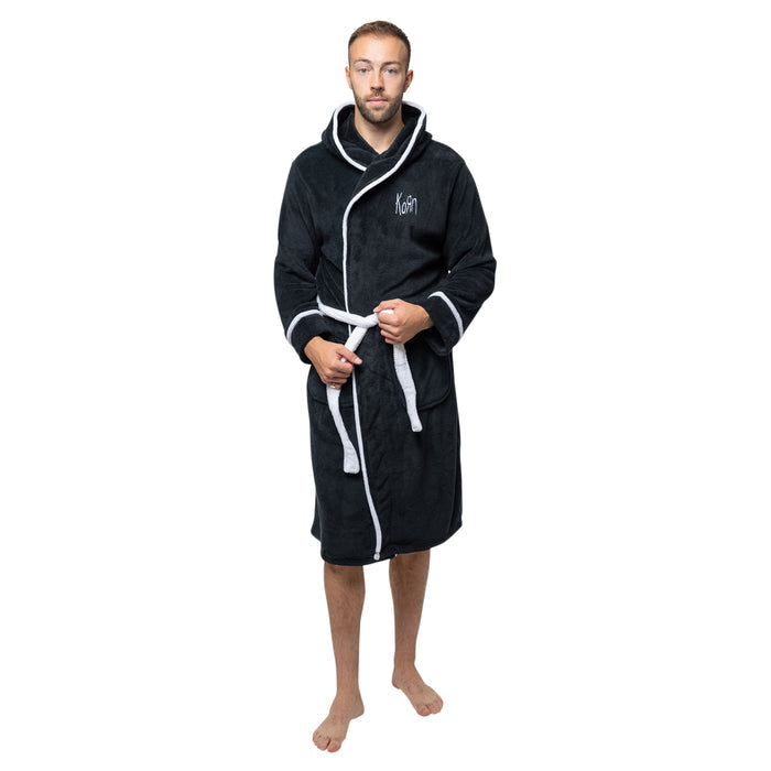 KORN - LOGO - Bathrobe Black (Back Print)