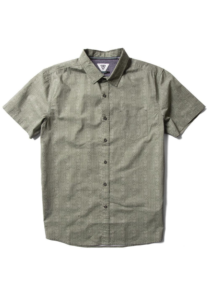 Vissla Langebaan Eco Woven shirt, green organic cotton men’s short sleeve button up size XXL