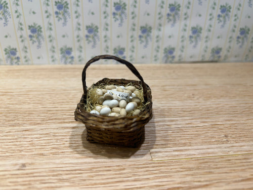 Large Basket of Eggs in Woven Basket