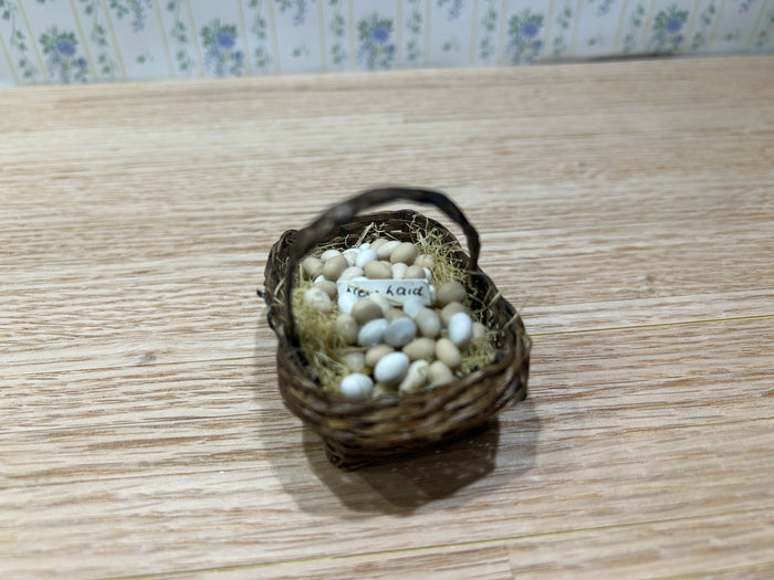 Large Basket of Eggs in Woven Basket