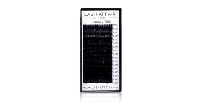 Lash Affair Volume Silk Lashes Single Length, B-Curl: 8mm x .07 - Black