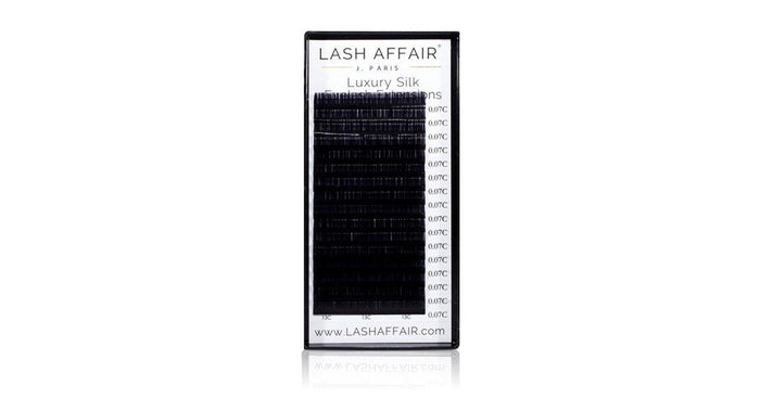 Lash Affair Volume Silk Lashes Single Length, C-Curl: 7mm x .03 - Black