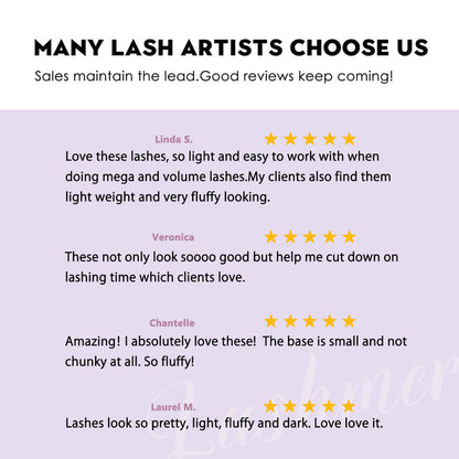 XL tray-Short Stem Premade Fans | Lashmer | C, D Curl--10D - 20 Lines - 480 Fans, Ultra Black - Lashmer