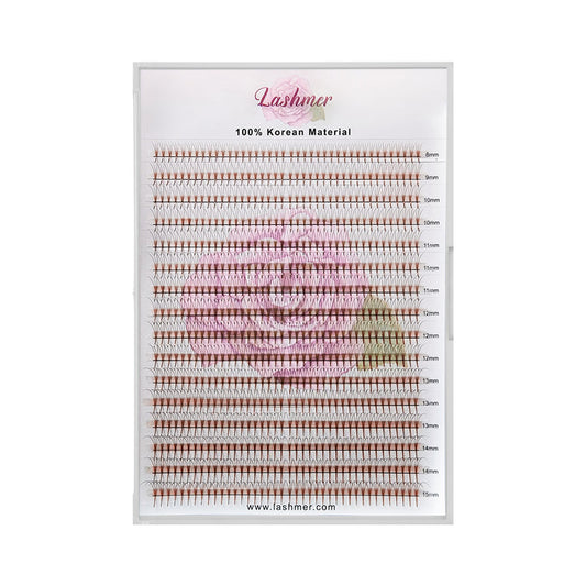 Lashmer 3D Brown Pointy Promade Fans (640 Fans) - Lashmer