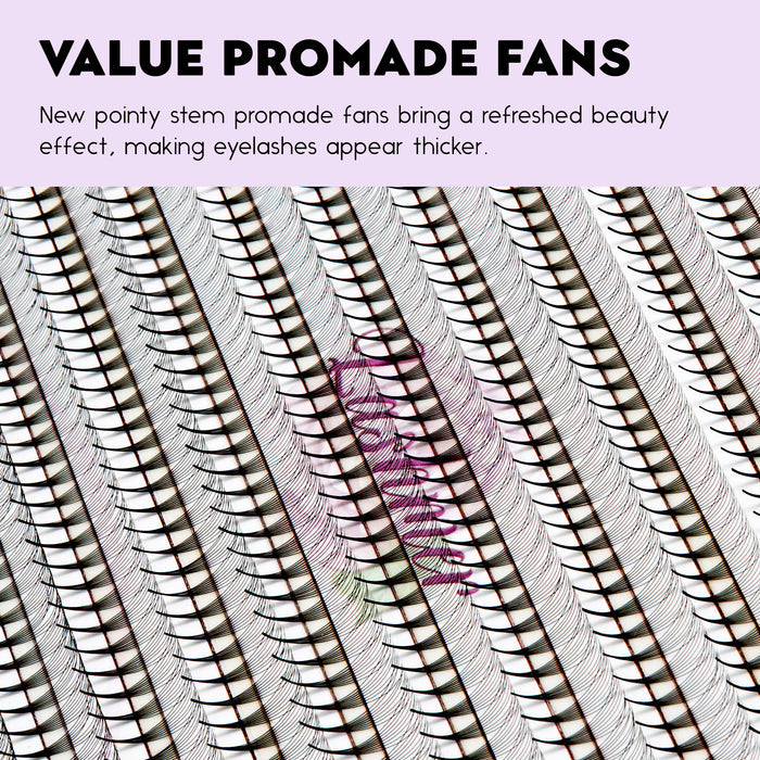 Lashmer 8D Ultra Dark Pointy Narrow Fans (900 Fans) - Lashmer