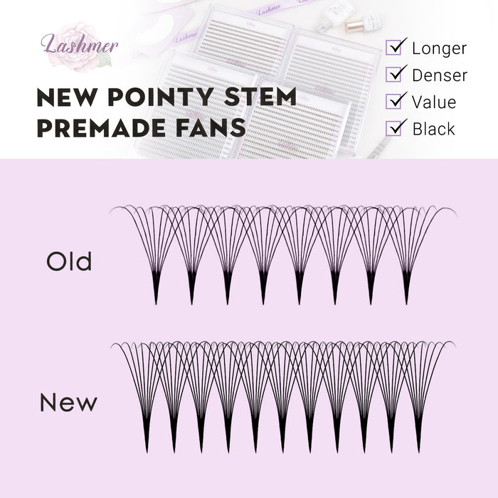 Lashmer Ultra Dark 5D Pointy Narrow Fans (900 Fans) - Lashmer